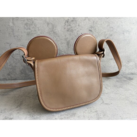 Coach Handbags - COACH x DISNEY MICKEY MOUSE W/Ears Crossbody Leather Bag Tan limited edition